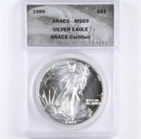 1989 Silver Eagle ANACS MS69