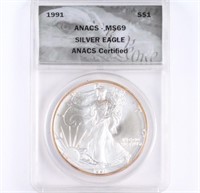 1991 Silver Eagle ANACS MS69