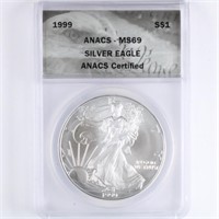 1999 Silver Eagle ANACS MS69