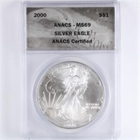 2000 Silver Eagle ANACS MS69