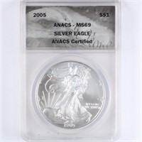 2005 Silver Eagle ANACS MS69