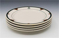Set of 4 Buffalo China Roycroft Dinner Plates.