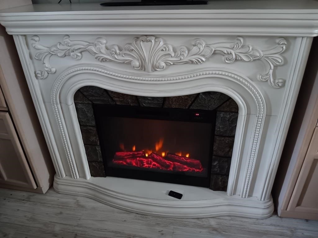 Elegant electric fireplace w/ remote 62" wide