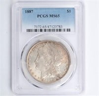 1887 Morgan Dollar PCGS MS65