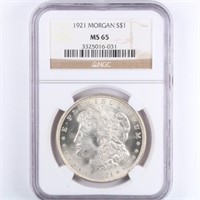 1921 Morgan Dollar NGC MS65
