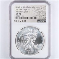 2021-(W) T1 Silver Eagle NGC MS70