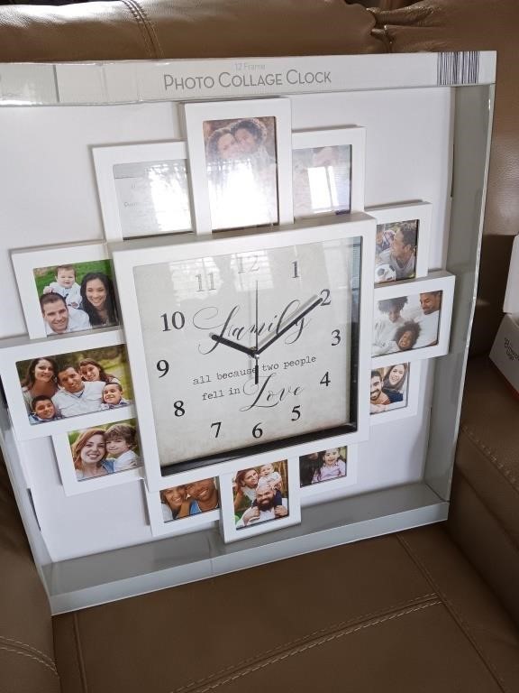 Picture frame clock new 20 X 20 inches.