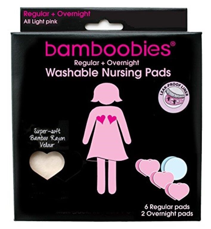 Bamboobies WomenÎ“Ã‡Ã–s Nursing Pads, Reusable and