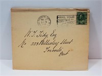 1922 Toronto Christmas Card in Envelope