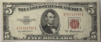 1953 A Series $5 Red Seal - Unc