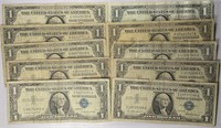 Lot of 10: $1 Silver Certificates