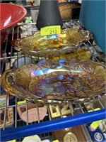 2PC CARNIVAL GLASS BOWLS