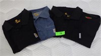 3 CARHARTT SS SHIRTS, 1 TERRAMAR LS SHIRT (LG)