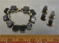 Coro bracelet & unmarked earring