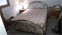 BRASS QUEEN BED (FREE MATTRESSES IF YOU WANT THEM)
