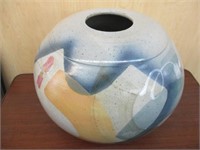 Round Large BIG handpainted Ceramic vase
