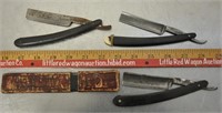 3 vintage straight razors, see pics