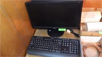 ACER 18" MONITOR, LOGITECH KEYBOARD- UNTESTED