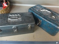 2 Vintage  Metal fishing / Tool Boxes