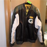 CARL BANKS GREEN BAY PACKERS LEATHER JACKET (LG)