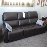 BROWN LEATHER? COUCH W/ MOTORIZED RECLINERS>>>