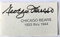 George Musso HOF 82 Signed Auto Bears 3x5 Card