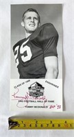 Tommy McDonald HOF 98 Signed Auto Hall Photo Card