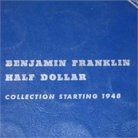BENJAMIN FRANKLIN HALF DOLLARS IN COIN BOOK