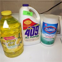 NEW PINE SOL, 409 (3/4 FULL), CLOROX WIPES (NOT>>>