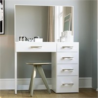 B6586  Boahaus Vanity Desk, White Finish