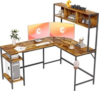 Cubiker L-Shaped Desk with Hutch, 60"