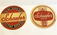 Schaefer Beer Metal Signs LOT of 2