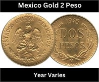 Lot of (2) Mexico Gold 2 Peso