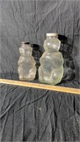 2 Snow Crest glass jars