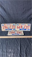 3 Henry Co TN License plates