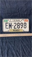 1970 Henry Co TN Emergency license plate