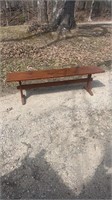 Nice wooden bench. 63.5Wx14Dx18H