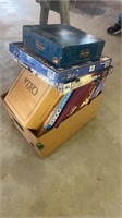 Box of board games and puzzles