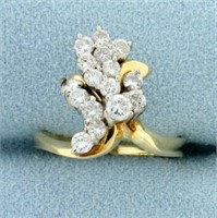 1ct TW Diamond Cluster Ring in 14k Yellow Gold