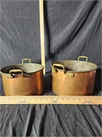 2 awesome vintage copper pots