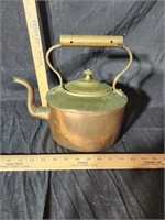 Unique vintage copper tea pot