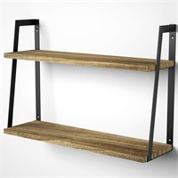 2-Tier Rustic Wood Wall Shelves