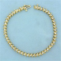 2ct TW Diamond Tennis Bracelet in 10K Yellow Gold