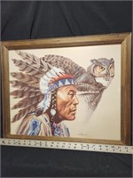 Neat Gary Ampel Native American Owl poster print