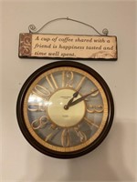 Clock and decor plaque