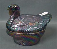 Imperial IG Amber Turkey Covered Candy Dish