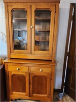 Beautiful 2 piece wood China Cabinet