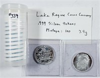 13  2015 $1 Lake Region C & C  7.9g .999 silver ea