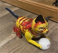 MARX Tin cat with ball toy (back room)