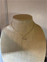 14in 14K gold necklace with spoiled rotten pendent